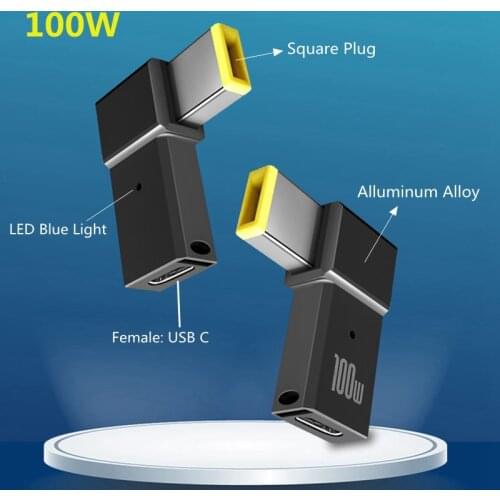 100W PD USB C PD Fast Charge Converter for Lenovo Thinkpad Yoga USB Type C Laptop Power Adapter Connector Jack