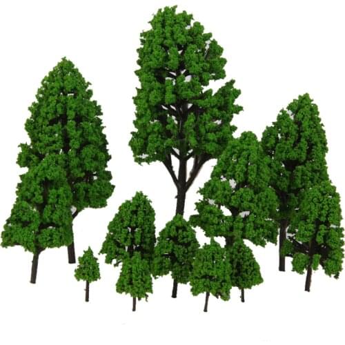 12pcs Model Trees Street Garden Architecture Landscape Scenery Layout Diorama