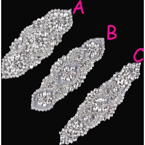 30pcs/lot)Mix 3 Style Sew On Crystal Rhinestone Appliques Patch Hot Fix Beaded Sequin Trim For Girl Wedding Headbands