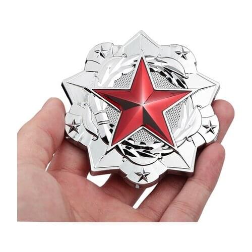 3D Silver Auto Stickers Metal Pentagram Five-pointed Star Flag Badge Emblem Decal Motorcycle Modified Car Accessories