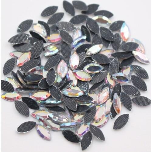 4X8MM 200pcs Shiny CrystalAB Flatback Rhinestones Adhesive Glass Crystals Strass Stones DIY Craft Hotfix Rhinestones For Clothes