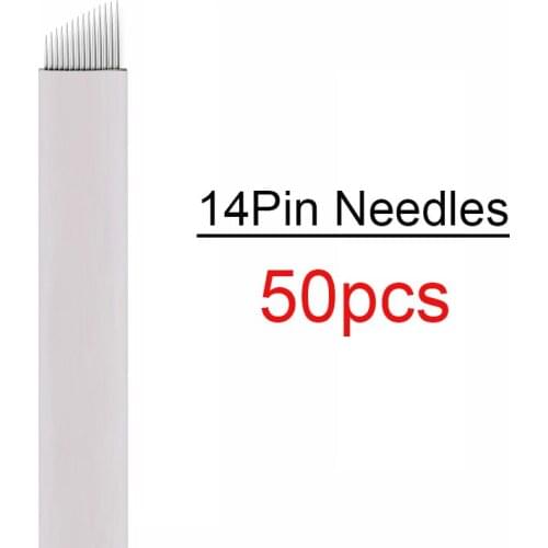 50pcs Microblading Needles Tebori Blades For Manual Eyebrow Tattoos Microblading Blade for 3d Tattoo Pen Microblade Supplies