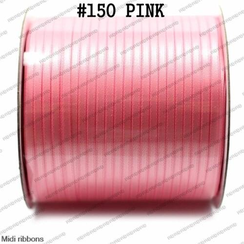 500 yards/Roll 3mm Double Face Satin Ribbon Solid Color Satin Ribbon DIY Handmade Hair Accessories #150 Pink