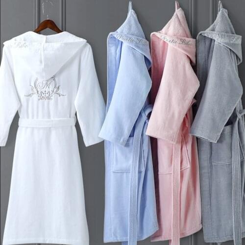 New Winter Five-star Hotel Bathrobes Men Women Cotton Towel Terry Bath Robes Male Thick Warm Hooded Absorbent Robes