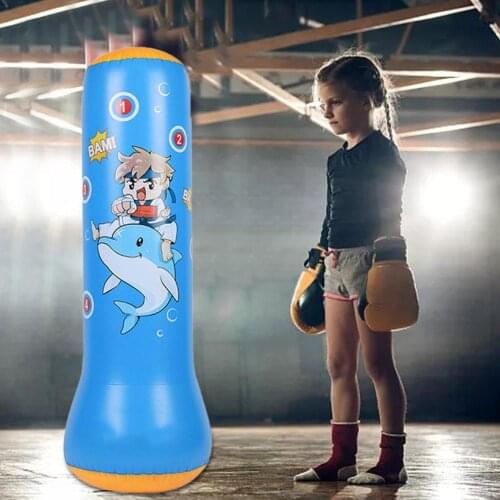 47.2 Inches Boxing Bag Inflatable Sandbag 125*46CM 6P PVC Material Vertical Tumbler For Boxing MMA Taekwondo Muay Thai Training