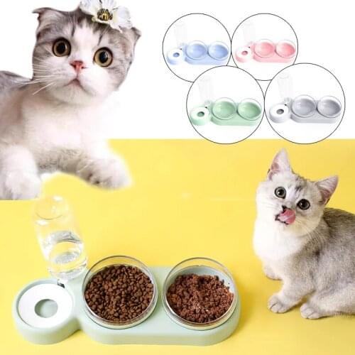Double Pet Bowls Food Water Feeder Stainless Steel Pet Drinking Dish Feeder Cat Puppy Feeding Supplies Pet Accessories