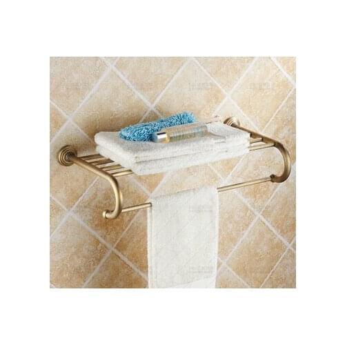 European archaize bath towel rack All copper towel towel bar bathroom shelf hang 60 series