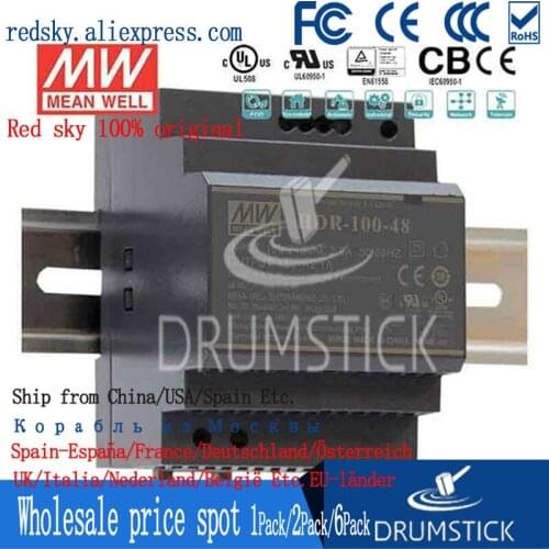 Steady MEAN WELL HDR-100-48 48V 1.92A meanwell HDR-100 92.2W Single Output Industrial DIN Rail Power Supply