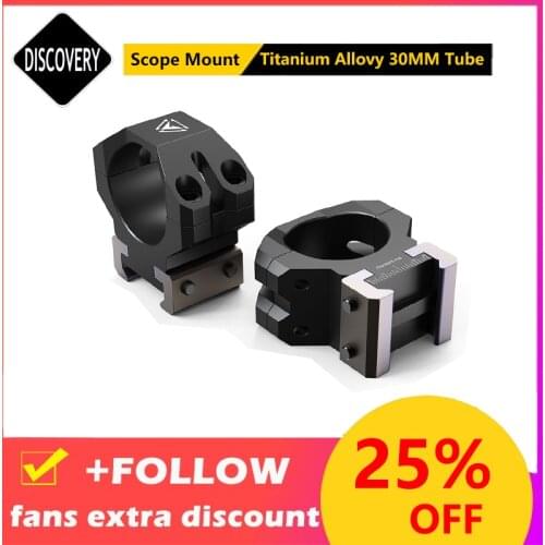 Tactical Riflescope Mount Ring Titanium Alloy 30mm Dia Medium Profile for 21mm Picatinny Weaver Rail Heavy Duty Scope Rings 2PCS