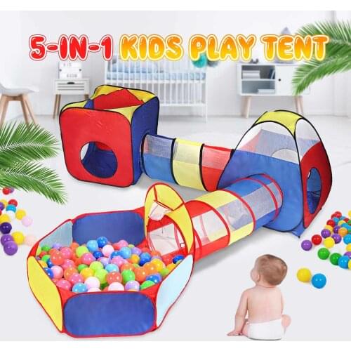 5 in 1 Playpen with Tunnel Children Ball Pool Baby Ballon Large Portable Kids Tent Ball Pit Crawling Tunnel Kid Playground House
