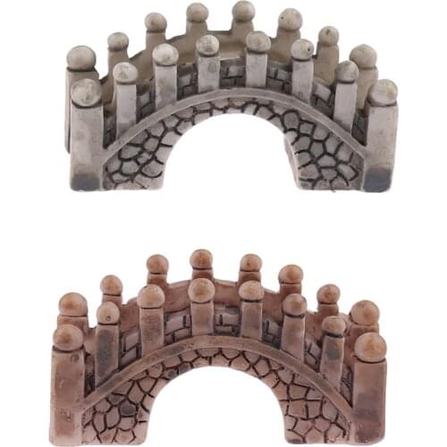 Mini fairy garden Resin Stone Bridge Figure decorative Building statue jardin miniature Moss ornaments resin craft Garden Supply