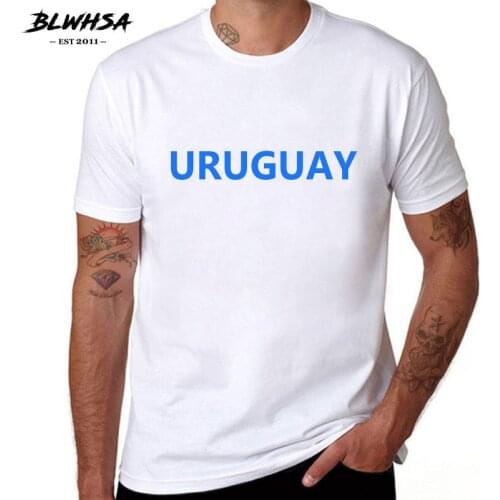 BLWHSA URUGUAY T Shirts Men Summer Fashion Short Sleeve 100% Cotton T-shirt URUGUAY Letters Print Tops Tees