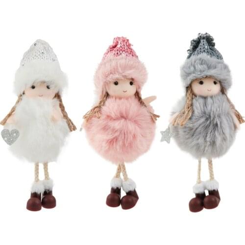 New Year 2022 Christmas Decor for Home Angel Elf Doll Plush Pendant Christmas Tree Decor Christmas Ornaments Xmas Gift for Kids
