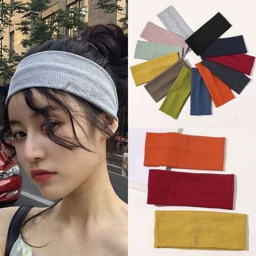 Cotton Elastic Knot Headbands Hair Accessories For Baby Girl Ribbed Knitted Hairband Makeup Head Band Women Fashion Hair Ties