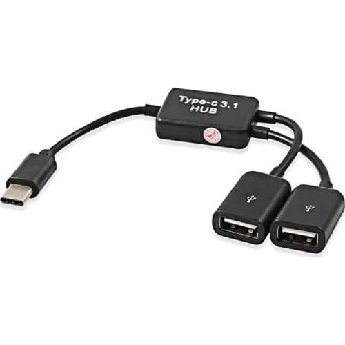 Type C 3.1 to Dual USB HUB Cable OTG Splitter Type-C Adapter Converter for Tablet Android Mouse Keyboard OTG convertor