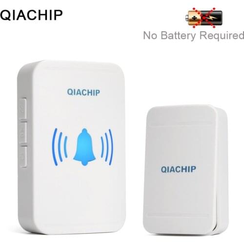 QIACHIP Self Powered Wireless DoorBell Waterproof 150M Home Door Bell 35 Chime 4 Volume 1 2 3 Button 1 2 3 Receiver EU US Plug