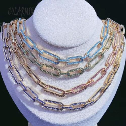 1 meter luxury necklace accessories crystal chain necklace High quality mix colors zircon chain for jewelry making 50751