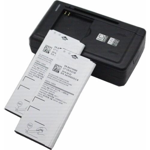 2x 2300mAh Replacement Battery + Universal Charger For Samsung Galaxy A3 2016 Edition A310 A3100 A310F A310Y Phone Battery