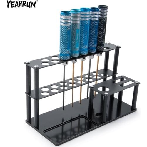 YEAHRUN 1 PCS Black Metal Screwdriver Storage Rack Holder Display Stand for Hex Cross Screw Driver RC Toy Tools Organizer