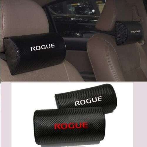 Carbon Fiber Texture PU Leather Auto Safety Pillow Car Auto Seat Head Neck Rest Cushion Headrest Pillow Pad For Nissan Rogue