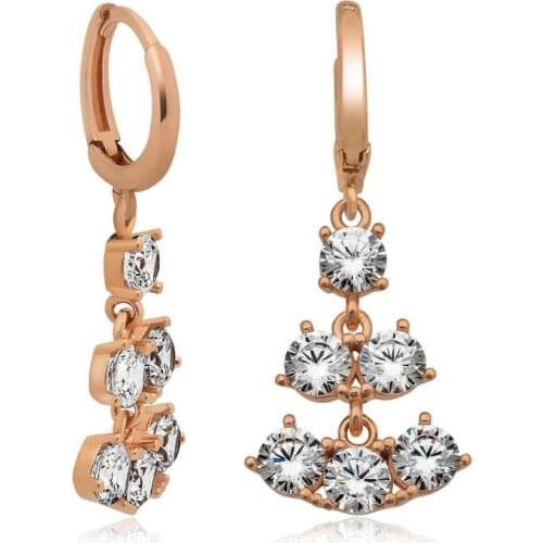 Tevuli 925 Sterling Silver Row Cubic Zirconia Earrings