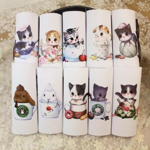 Cute cats Canvas Hand-Dyed Printed Fabric Diy Handmade Sewing Craft Patchwork Scrapbooking Fabric For Purse Bag
