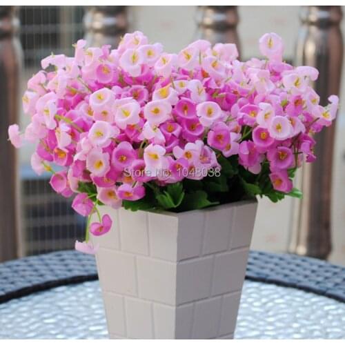 HIGHT Quality Campanula Flowers European Artificial Flowers Vivid Fake Campanula Flower Wedding Home Party Decoration Home Decor
