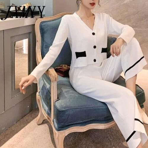 Ladies Knitted Suit 2021 Temperament Is Thin and Western Style, Draped Wide-Leg Pants Fashionable And Comfortable Two-Piece Suit
