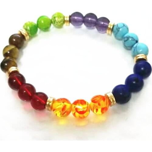1 pcs Fashion Style 7 Chakra Healing Beaded Men Bracelet Natural Lava Stone Diffuser Bracelet Jewelry Armbanden Voor Vrouwen Hot