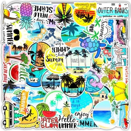 10/30/50PCS Summer Series VSCO Stickers Aesthetics Fridge Guitar Laptop Luggage Phone Waterproof Graffiti Sticker Decal Kid Toy