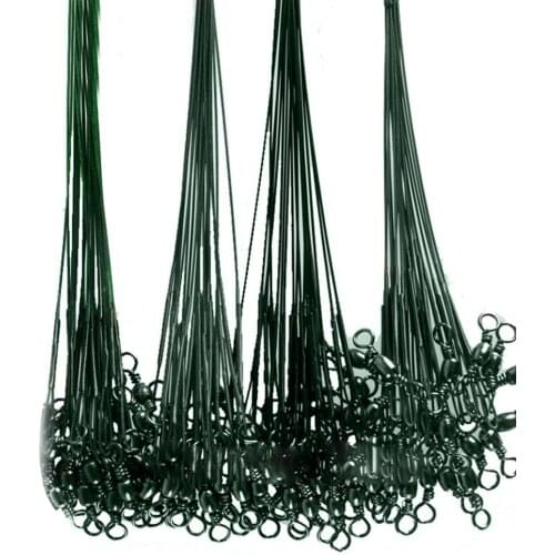 10 Pcs 28cm Durable Stainless Steel Fishing Leaders Wire Fishing Tackle Tool