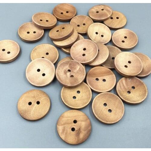 DIY 100pcs 2 Holes Wooden Buttons round Fit Sewing Scrapbookin Clothing accessories 25mm