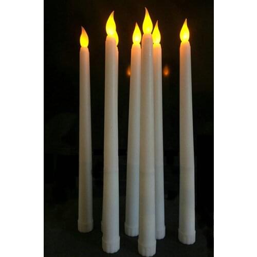 100pcs Led battery operate flickering flameless Ivory taper candle lamp candlestick Xmas wedding table Home Church decor 28cm(H)