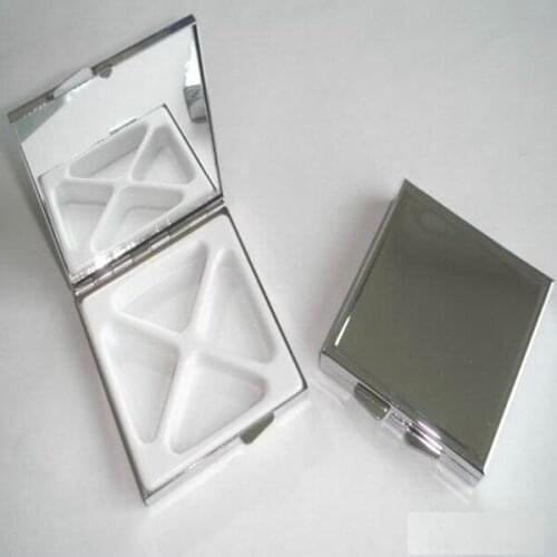 200PCS Square Pill Boxes Blank DIY Metal Pill Container Storage Box 4 Compartments DHL Fedex Free Shipping