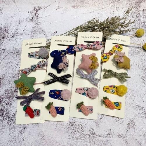 5pcs/lot Children Hair Pin Baby Fruits Hair Pins Girls Cute Bobby Pins Hair Accessories Korean Fashion Hairpins New Years Goods