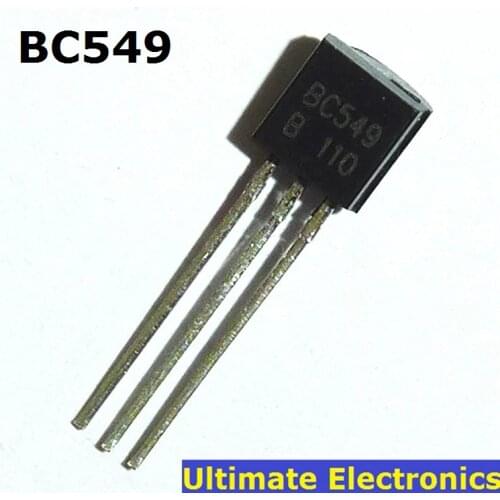 50pcs BC549 TO-92 NPN Transistor 0.1A 30V Low Noise Amplifier