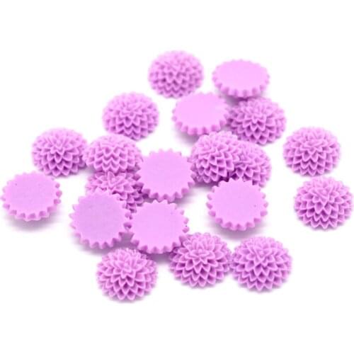 50Pcs Purple NOT Hole 15x6mm Resin Flowers Loose Beads Flatback Cabochon Scrapbooking Jewelry Finding Making DIY Accessories