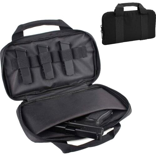600D Tactical Pistol Gun Bag Soft Padded Protection Handgun Storage Case Magazine Pouch for Gun Storing Transporting