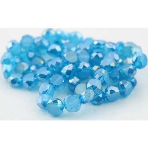 70pcs AAA Top Quality 10mm Flat Round Crystal Beads Jewelry DIY Beads Faceted Glass Loose Beads Sky Blue AB Color