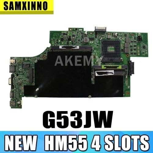 For ASUS G53JW G53J G53 HM55 4 SLOTS laptop motherboard tested 100% work original mainboard