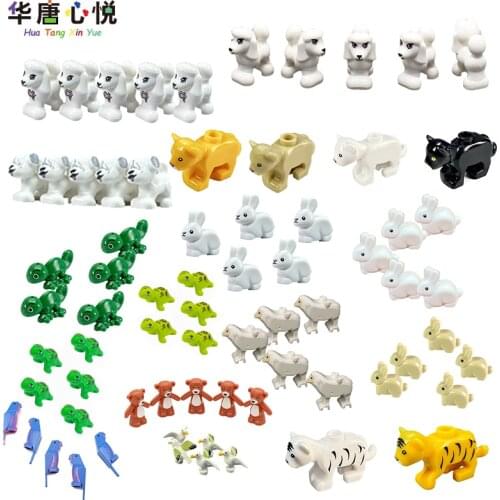 MOC City Animal Series Rabbit Cute Pet Building Block Educational Toys Childrens Gift Decoration Accessories Citys Animal Model