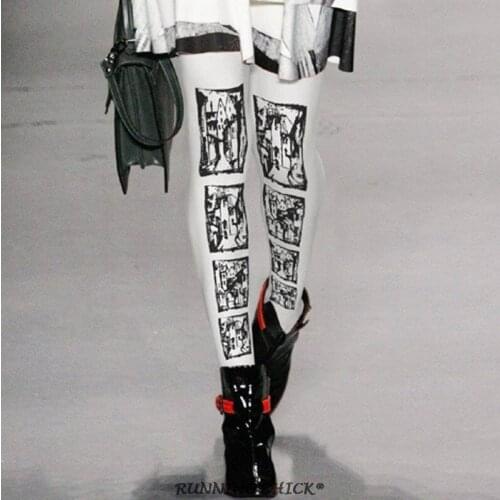 Painting Printed Pantyhose Velvet Backing Women Fashion