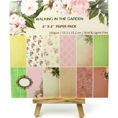 KSCRAFT 12pcs 6" Single-side Printed retro flowers pattern creative papercraft art paper handmade scrapbooking kit set books