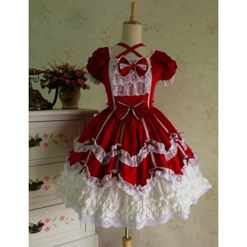LLT050) Lolita Short Sleeve Princess cosplay costume for girl lolita dress vintage medieval gothic dress women summer dress