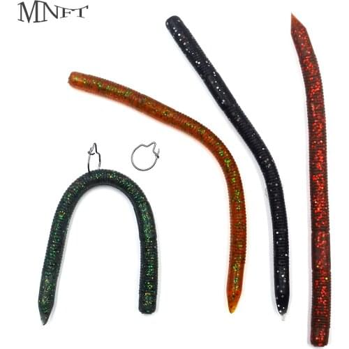 MNFT 40Pcs Earthworm Artificial Bait Worms for Bass Freshwater Saltwater Fishing 13cm 4g Soft Plastic Baits Stick Lures