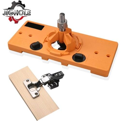 Concealed 35MM Cup Style Hinge Jig Boring Hole Drill Guide with Forstner Bit for Cabinet Door Hinges Woodworking Tools