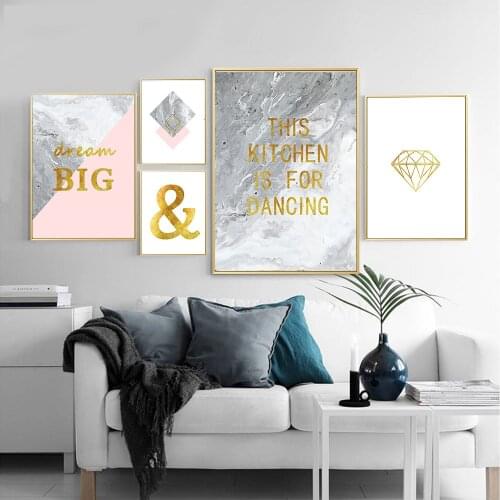 Pineapple Poster Nordic Prints Quotes Dream Big Wall Art Canvas Painting Picture for Living Room Bedroom Decor Home Decoration