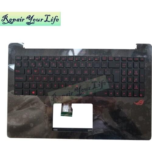Keyboard for Asus UX501JW UX501VW N501VW N501JW SP spain Spanish black kb red keys backlit topcase palmrest 90NB0873-R31SP0