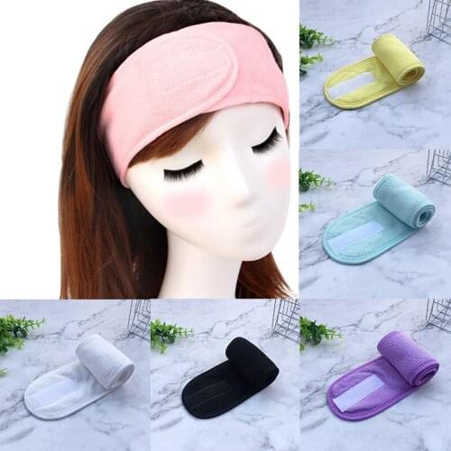 Adjustable Facial Hair Band Makeup Head Band Terry Hair Wrap Shower Caps Solid Stretch Towel Cleaning Cloth Hair Accessories