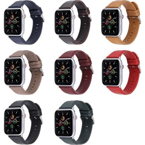 Luxury Genuine Cow Leather Bracelet Band Wrist Strap for Apple Watch Series 6 5 4 3 2 SE iwatch 38mm/40mm/42mm/44mm